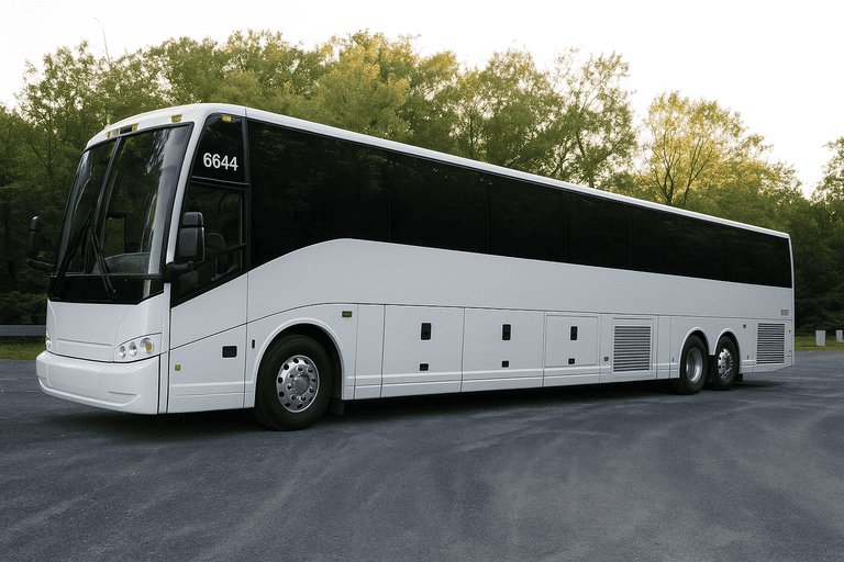 exterior of Charter Bus Rental Farmington Hills coach bus