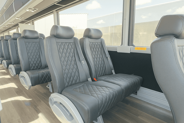 interior of Charter Bus Rental Farmington Hills charter bus